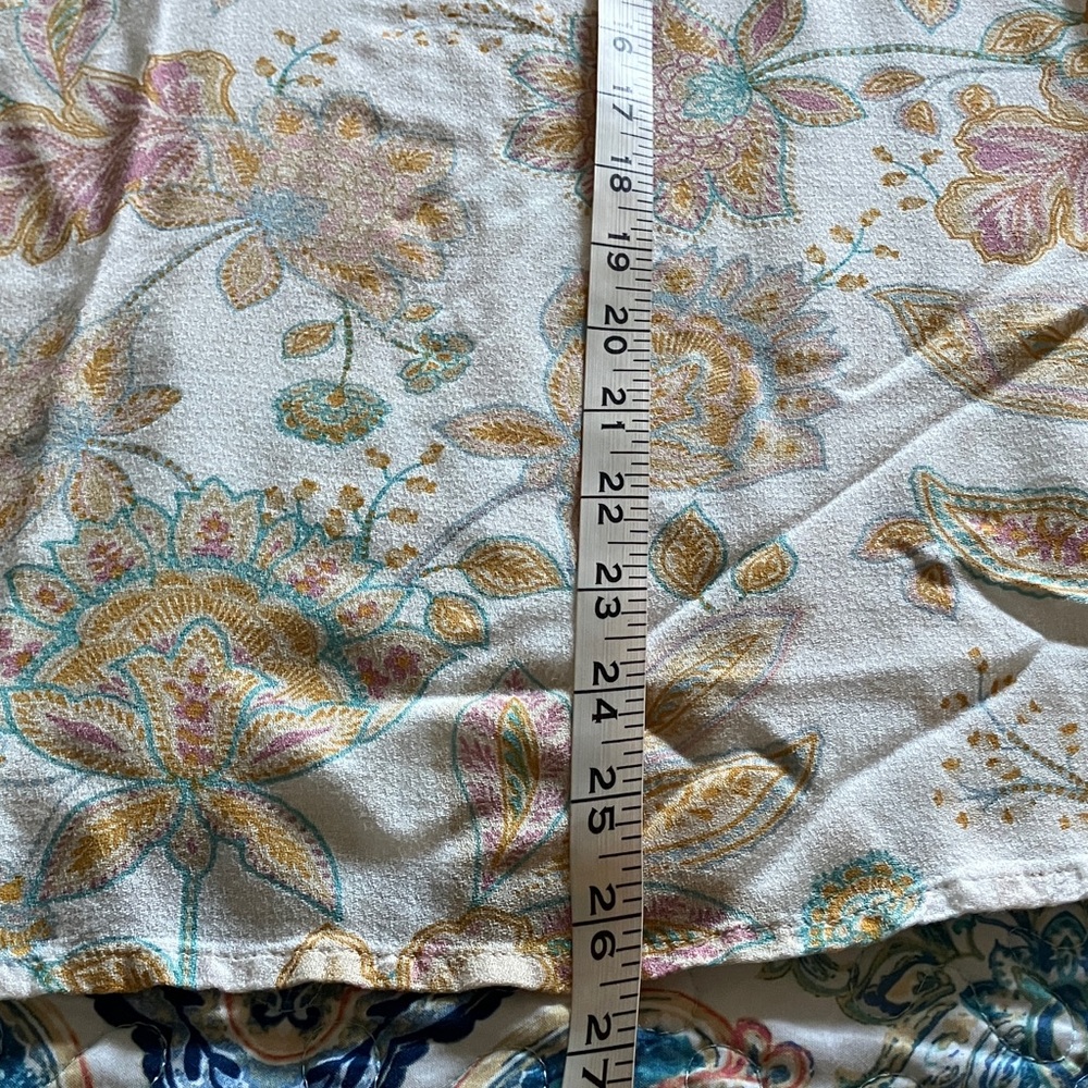 Lucky Brand Floral Blouse in Cream and Orange - Picture 9 of 9